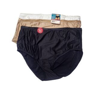 Vanity Fair Radiant Women's Brief Underwear Panties 3-Pair Nylon 3XL/10 New with